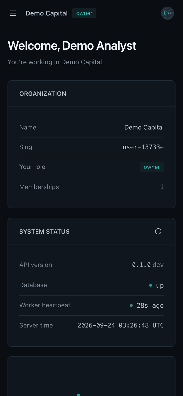 The Undercurrent dashboard